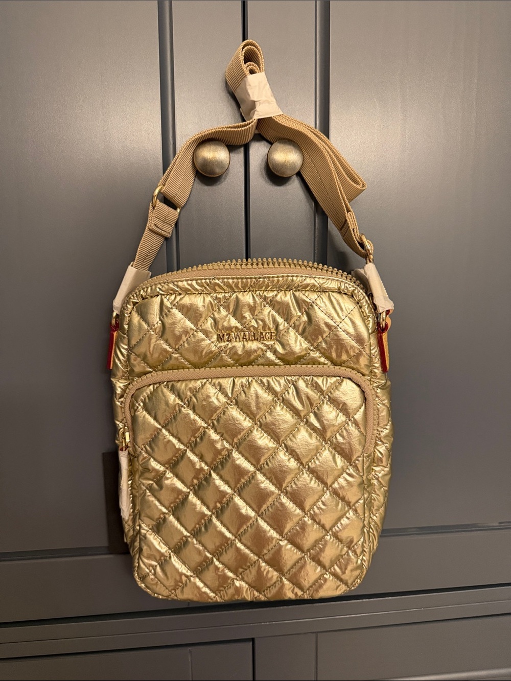MZ Wallace Metro Crossbody bag in Platinum Metallic Gold. Size Large. Brand New. - Picture 4 of 16